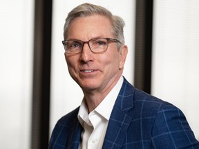 Rich Kruger, chief executive of Suncor Energy Inc., at the company's office building in downtown Calgary, 2023.