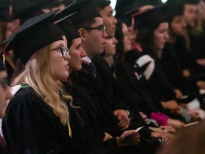 The McGill law students including Beatrice Courchesne-Mackie had their graduation ceremony in the convocation tent at McGill University in Montreal on May 26, 2022.