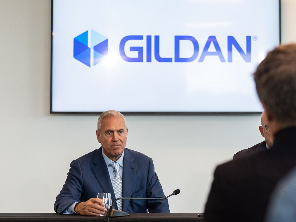 Gildan Activewear Inc. CEO Glenn Chamandy speaks to the media following their annual meeting in Montreal on May 28, 2024.