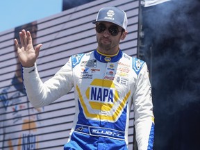 Driver Chase Elliott is introduced before a NASCAR Cup Series auto race at Sonoma Raceway, Sunday, June 9, 2024, in Sonoma, Calif.