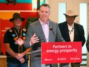 TC Energy chief executive François Poirier speaks the company announced Canada’s biggest Indigenous equity ownership agreement in Calgary, Alta.