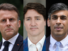 Emmanuel Macron, Justin Trudeau, Rishi Sunak