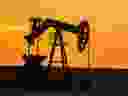 A pumpjack or nodding donkey near Shaunavon, Sask. on Nov. 6, 2019.