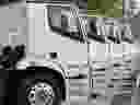 Lion 6 electric trucks, are assembled at the Lion Electric Company assembly plant in Saint-Jerome, Que. on Aug. 21 2023.