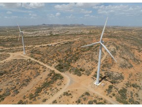 The Empresas Publicas de Medellin Jepirachi wind farm in Media Luna, La Guajira department, Colombia, on Monday, Aug. 14, 2023. Colombia's remote La Guajira region has some of the best wind resources in the world. But community mistrust has proved hard for developers to overcome.
