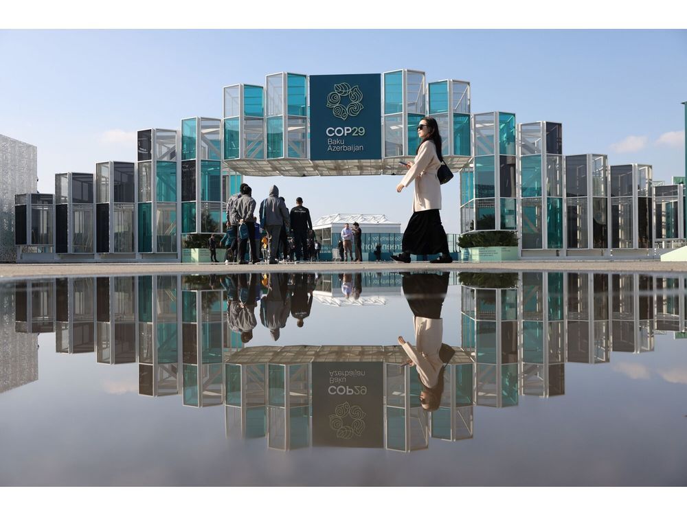 Attendees at the Baku Stadium ahead of the COP29 climate conference, in Baku, Azerbaijan, on Sunday, Nov. 10, 2024. The United Nations climate change conference runs through Nov. 22.