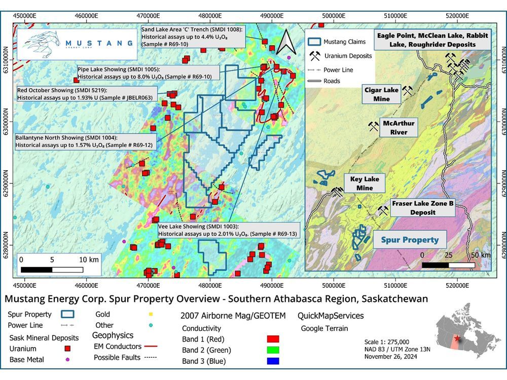 Mustang Energy Continues to Build Land Portfolio with Acquisition of 17,929 Hectares South of the Athabasca Basin, Saskatchewan