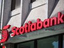 Scotiabank reported a higher fourth-quarter profit than last year, but missed market expectations.