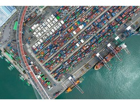 The Busan Port Terminal (BPT) in Busan, South Korea, on Thursday, Sept. 22, 2022. Bank of Korea Governor Rhee Chang-yong widened the door for an outsized interest-rate hike after another jumbo move by the Federal Reserve pushed the won below a key psychological level.