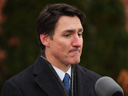Prime Minister Justin Trudeau announces his resignation as Liberal leader and prime minister outside Rideau Cottage in Ottawa on Monday, Jan. 6, 2025.