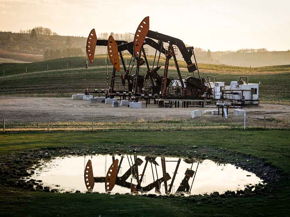  Pumpjacks draw out oil and gas from well heads near Calgary. The U.S. depends on Canada for 60 per cent of its oil imports.
