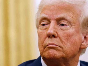 Donald Trump in the Oval Office on Jan. 23