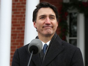 Prime Minister Justin Trudeau announces his resignation during a news conference at Rideau Cottage in Ottawa on Monday.