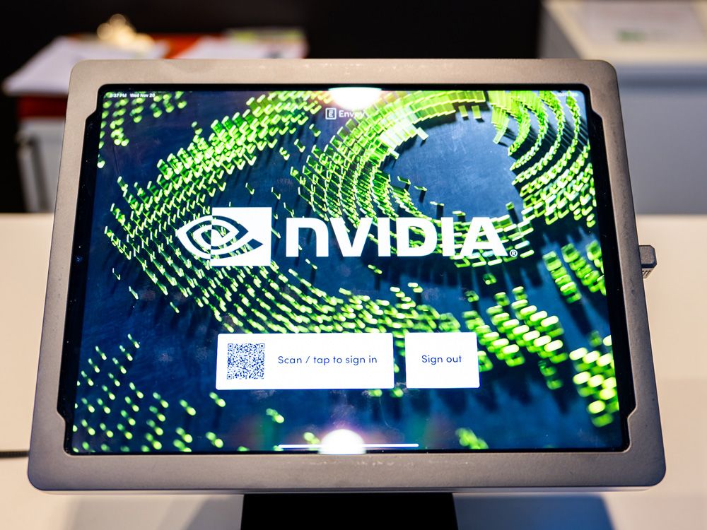 A check in monitor in the Nvidia Corp. office in Austin, Texas.