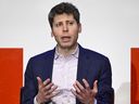 CEO OpenAI Sam Altman berbicara pada diskusi panel tentang potensi, perspektif, dan tantangan di Zaman Kecerdasan Buatan (AI) di Universitas Teknik (TU) di Berlin pada 7 Februari 2025.