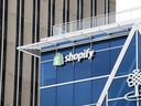 Shopify Inc. headquarters signage in Ottawa on Tuesday, May 3, 2022.
