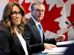 Bank of Canada governor Tiff Macklem and Carolyn Rogers, senior deputy governor.