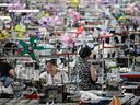 Workers producing garments at a textile factory that supplies clothes to fast fashion e-commerce company Shein in Guangzhou, China.