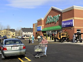 The parent company of grocery retailer Sobeys says the profit amounted to 62 cents per diluted share for the 13-week period ended Feb. 1, compared with a profit of $134.2 million or 54 cents per diluted share a year ago.