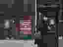 A person walks past