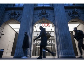 The UBS Group AG headquarters in Zurich, Switzerland, on Tuesday, Feb. 4, 2025. UBS said it aims to buy back up to $3 billion of its own shares this year, with Chief Executive Officer Sergio Ermotti returning more cash to investors amid progress in integrating Credit Suisse. Photographer: Pascal Mora/Bloomberg