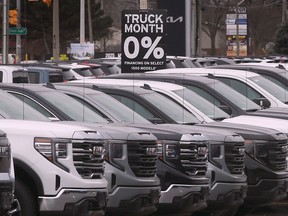 Vehicles for sale at a Windsor car dealership this month.