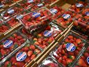 Strawberries from Mexico for sale at a Costco Wholesale Corp. warehouse store in Hawthorne, California.