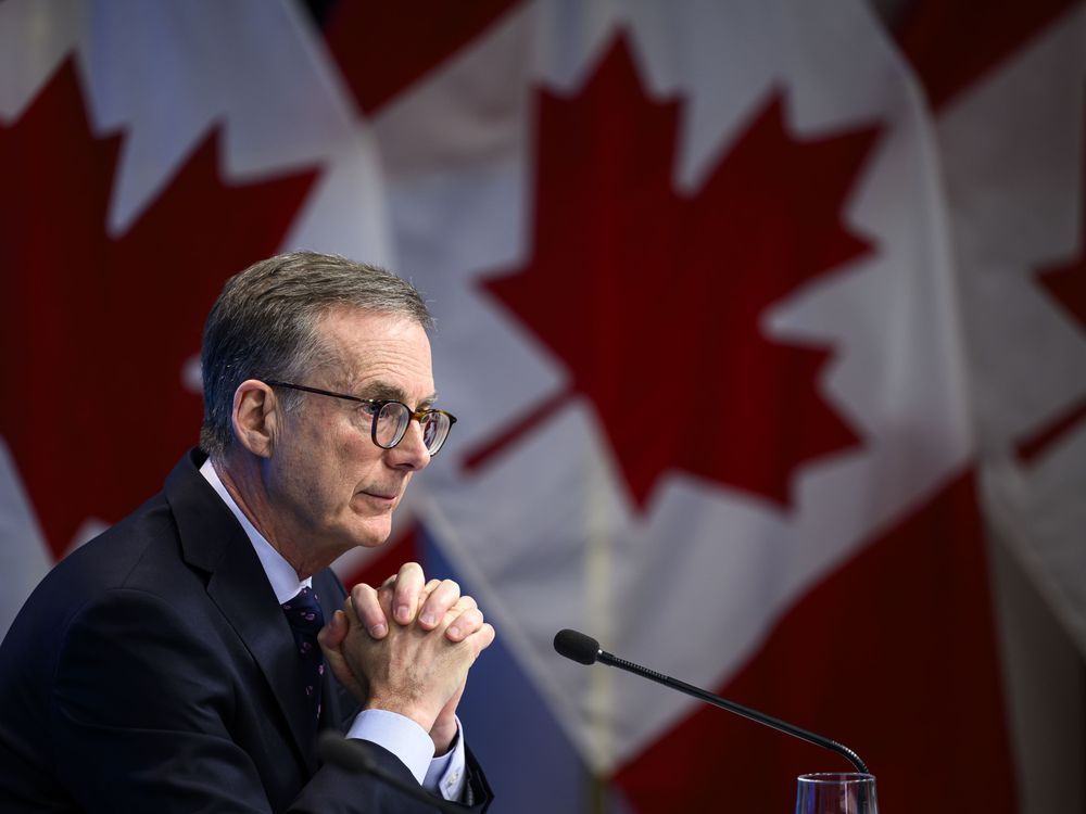 Gubernur Bank of Canada Tiff Macklem berpartisipasi dalam konferensi pers tentang pengumuman suku bunga bank dan rilis laporan kebijakan moneter, di Ottawa, Rabu, 29 Januari 2025.