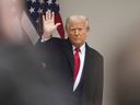 U.S. President Donald Trump announced new tariffs on Wednesday, April 2, 2025 at the White House Rose Garden in Washington.