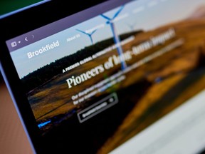 The Brookfield Asset Management website on a laptop computer arranged in New York, U.S., on Nov. 8, 2023.