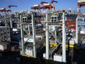 FILE - Tokyo Container Terminal is seen in Tokyo on Feb. 19, 2025.