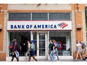 A Bank of America branch in New York.