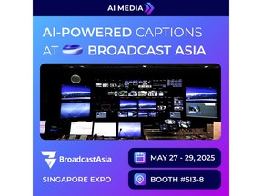 AI-Media will be at Broadcast Asia from May 27-29 at the Singapore EXPO! Visit us at Booth #5I3-8 to explore our latest innovations in captioning and translation technology.