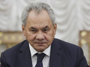 FILE - Russian Security Council Secretary Sergei Shoigu attends the Security Council meeting in Moscow, Russia, Oct. 10, 2024.