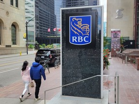 RBC ranked the highest in customer satisfaction for a fifth consecutive year, a J. D. Power survey shows. The Bay Street financial district of Toronto is shown on Sunday Set. 8, 2024.