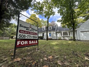 FILE - A home for sale in Sudbury, Mass., is shown on Sunday, Sept. 22, 2024.