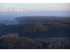 A power plant beyond coal tailings in Rybnik, Poland.