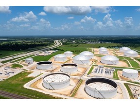 Oil storage tanks in Sealy, Texas.