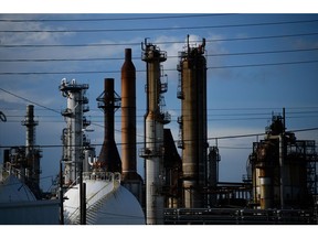 The LyondellBasell Houston refinery in Houston, Texas, US, on Monday June 23, 2025. Efforts to de-escalate the Middle East conflict spurred a selloff in oil, easing concerns about inflation and driving stocks higher on hopes the Federal Reserve will have room to cut rates despite Jerome Powell's wait-and-see signals.