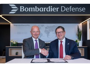 Eric Martel, President and CEO of Bombardier, and Micael Johansson, President and CEO of Saab, at the Paris Air Show 2025.