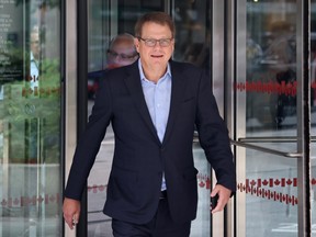 Empire Co. Ltd. chief executive Michael Medline leaves a meeting on the growing cost of food in Ottawa on Sept. 18, 2023.