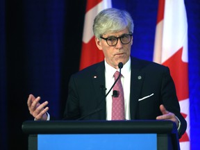 Tim Hodgson, Minister of Energy and Natural Resources, at the Fairmont Palliser in Calgary on May 23.