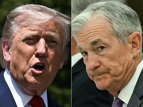 President Donald Trump, left, said he has three or four people in mind to succeed Federal Reserve Chair Jerome Powell, right, when his term expires next year.