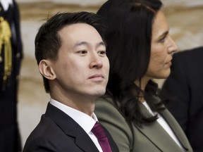 Shou Zi Chew (C), CEO of TikTok, attends the inauguration ceremony of US President-elect Donald Trump in the US Capitol Rotunda in Washington, DC, on Jan. 20, 2025.