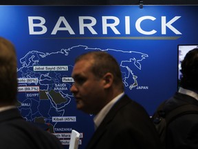 A Barrick Gold Corp. booth at the Prospectors & Developers Association of Canada (PDAC) conference in Toronto, on June 14, 2022.