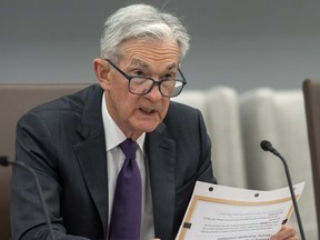 U.S. Federal Reserve Chairman Jerome Powell speaks during an open meeting of the Board of Governors at the Federal Reserve, on June 25, 2025, in Washington.