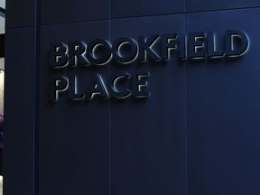 Signage at the Brookfield Place Sydney office building, owned and home to the Asia-Pacific headquarters of Brookfields Asset Management Inc., in Sydney, Australia, on June 17, 2021.