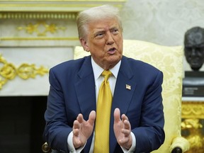 President Donald Trump meets with Philippine President Ferdinand Marcos Jr., in the Oval Office of the White House, Tuesday, July 22, 2025, in Washington.