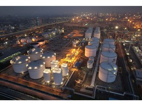 Fuel storage tanks at a PT Pertamina facility at Tanjung Priok Port in Jakarta, Indonesia, on Monday, Dec. 5, 2022. Pertamina is looking to buy crude for the February arrival to its Cilacap refinery, according to a tender document seen by Bloomberg.