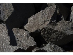Graphite ore at the Nouveau Monde Graphite Matawinie Mine in Saint-Michel-des-Saints, Quebec, Canada, on Thursday, Oct. 6, 2022. Nouveau Monde Graphite Inc. bought a site in Becancour for a C$923 million plant that could start producing battery materials in three years -- providing it can raise enough money to build facilities.